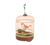 KONTONTY Juguete de Jaula de Pájaro Activado por Voz con Realistas y Movimiento Juguete Interactivo Portátil para Decorativo Diversión