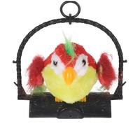 KONTONTY Juguete De Loro Hablante Función De Grabación Decoración para Batería Color Rojo para Fiestas y Cumpleaños