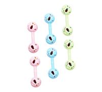 KONTONTY Juguete Sonajero Manivela para Ñiño de Plástico Resistente Sonido de Campana, Paquete de 6 Piezas Formas Adorables para Estimular el Desarrollo Infantil Color Aleatorio