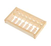 KONTONTY Mini Abacus de Madera y Adultos Accesorio Fotográfico Primer Cumpleaños Herramienta Montessori de Aprendizaje Matemático Decoración Pequeño Instrumento de Cálculo Infantil