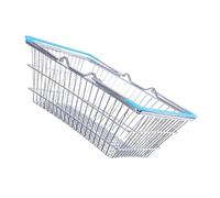 KONTONTY Mini Cesta de Alambre con Asas de Metal para Niños Tamaño Grande Cesta de Compra en Miniatura Multifuncional para Juegos de Rol Almacenamiento y Decoración Azul Clara