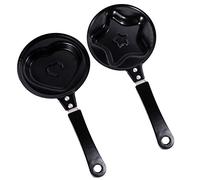 KONTONTY Mini Sartén para Tortillas y Panqueques Revestimiento Antiadherente, 2 Unidades, Diseño Divertido en Forma de Corazón y Estrella, Adecuado para Cocinar Desayunos Varios estilos