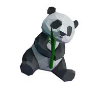 KONTONTY Modelo de Papel 3D de Panda de Cartulina Resistente para Bricolaje Origami Geométrico Moldeado a Mano Adorno Decorativo y Juguete para Fiestas y Decoración del Hogar