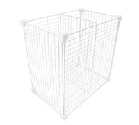 KONTONTY Organizador de Cestas para Congelador Horizontal Organizador de Congelador Horizontal 2 Compartimentos Hierro Blanco Resistente a Bajas Temperaturas Limpieza Fácil y Organización
