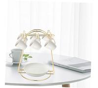 KONTONTY Organizador de Tazas de Hierro Antióxido con Soporte y Rejilla para Secado de Portavasos para Cocina y Restaurante Práctico y Móvil para Almacenamiento Ordenado