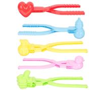 KONTONTY Pinzas para Hacer Bolas de Nieve para Set 5 Piezas Grandes Muñeco de Nieve Pulgar Pato Calabaza Corazón Plástico Seguro y Portátil para Juegos al Aire Color Aleatorio