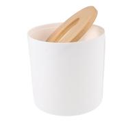 KONTONTY Portarrollos de Papel Higiénico Tapa de Bambú Diseño Simple y Elegante Redondo y Base Estable, Organizador para Baño y Hogar