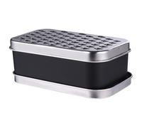 KONTONTY Rallador Multifuncional Superficie Estriada de Acero Inoxidable Utensilio de Cocina Negro para Ajo y Pepinos Adecuado para Uso en Cocina y Restaurante