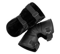 KONTONTY Rodilleras de Moto para Invierno, PU Negro, Cortas y Flexibles | Protección para Rodillas en Scooter y E-bike, Diseño Grueso, Movimiento, Uso en Frío