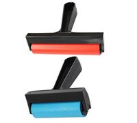KONTONTY Rodillo de Goma para Arte Gemas 2 Piezas 10 CM Azul 15 CM Rojo Herramienta Aplicadora para Manualidades DIY Accesorio para Fijar Cuentas en Lienzos Uso Artístico y Hobby