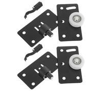 KONTONTY Rodillos para puertas correderas, ruedas para rieles de armarios, 2 piezas de acero laminado en frío negro, resistentes al desgaste para paneles de puerta de armario y closet,
