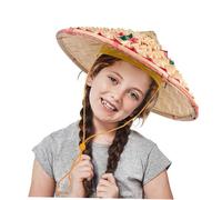 KONTONTY Sombrero de Bambú para Actuación Escénica y Resistente Diseño Oriental Accesorio para Baile y Disfraz