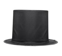 KONTONTY sombrero de copa para hombre soportes de cilindro para fiesta pequeño sombrero de copa disfraz de mago para sombreros de fieltro Disfraces para hombres poliéster Negro