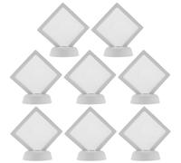 KONTONTY Soporte para Monedas Marco Flotante 3D 7x7x2 Cm sin Base, Juego de 8 Vitrinas para Exhibición de Medallas, Joyas y Objetos Coleccionables, Estuche Decorativo para Colección