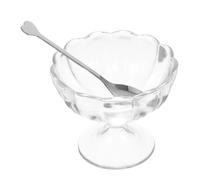 KONTONTY Tazón de Postre de Plástico Transparente 250ml, Base Estable | Diseño Japonés Elegante, Porción Individual, para Pudines y Snacks, Uso en Mesa Familiar o Café