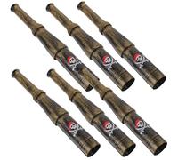KONTONTY Telescopio Monocular Pirata 6 Piezas, Juguete Telescópico de Cosplay en Color Bronce, Portátil para 3-5 Años, Recuerdos y Accesorios para Fiestas Temáticas Infantiles