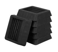 KONTONTY Topes de Goma Antideslizantes Negros para Muebles 80x80 Mm, Almohadillas Protectoras para Suelos Duros y Madera, Juego de 6 Unidades para Patas de Sillas y Ruedas de Muebles