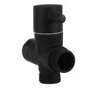 KONTONTY Válvula Desviadora de Ducha de Metal Negro G1/2 | Regulación Precisa del Caudal, Resistencia al Calor, Cambio entre Salidas, Compatibilidad