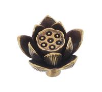 KONTONTY Vintage Lotus Flower Brass Cabinet Handles Durable Decorative Drawer Pulls For Kitchen Wardrobe Furniture Retro Style Elegant Floral Design Easy Installation