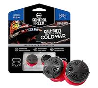 KontrolFr all of Duty: Black Ops Cold War para PlayStation 4 (PS4) y PlayStation 5 (PS5) | Performance Thumbsticks | 2 Alturas elevadas, convexo | Negro/Rojo.