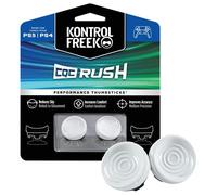 KontrolFr PS Fr QC Rush para PlayStation 4 (PS4) y PlayStation 5 (PS5) Controller | Pulgarsticks de Rendimiento | 2 cóncavas de Altura Media | Blanco