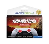 KontrolFr PS Freek Inferno PS5 | Cabezales para Palanca de Mando de Alta Velocidad y elevación Media para PlayStation 5 y PS4 | máxima precisión para FPS | Color Rojo