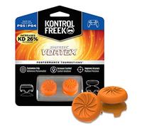 KontrolFr PS Freek Vortex para PlayStation 4 (PS4) y PlayStation 5 (PS5) | Performance Thumbsticks | 1 Altura elevada convexa, 1 Altura media, cóncavo | Naranja.