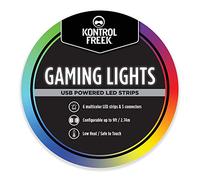KontrolFreek Gaming Lights: USB Powered LED Strips. Luces LED| Adhesivo 3M para TV, Console, PC y pared (9 ft).