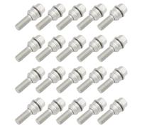 Konuooer 20 tornillos de rueda, perno de rueda, plata M14 x 1,5, compatible con Q7 Quattro 9PA 92A Amarok Transporter, fijación de rueda, cono de 66 mm, acero WHT001693 7L0601139A 7L0601139