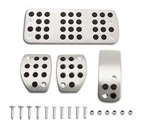 Konuooer Pedal Kit para Peugeot Freno Gas Embrague Pie Pad Juego de pedales de cuatro piezas con tornillos de montaje para 207 301 307 208 2008 308 408 CC/ C3 C4/ DS3 DS4 DS6