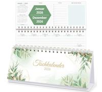 KONVINIT Calendario de escritorio 2026, calendario 2026, calendario semanal de escritorio para estar de pie, planificador semanal 2026, 1 semana y 2 páginas