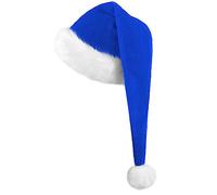 KONVINIT Gorro Navideño azul,Gorro de Navidad negro,cálido Gorro de Navidad para adultos,Gorro Navideño y Sombrero Rojo de Santa Claus,Gorros Largos de Navidad