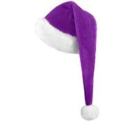 KONVINIT Gorro Navideño morado,Gorro de Navidad negro,cálido Gorro de Navidad para adultos,Gorro Navideño y Sombrero Rojo de Santa Claus,Gorros Largos de Navidad