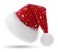 KONVINIT Gorros Navidad Adulto Gorro papá Noel rojo Sombrero Navidad Lentejuelas Gorro de Santa Clauso per hombre/mujer,para Regalos de Festividad