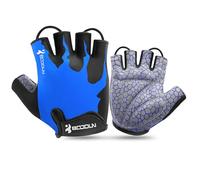 KONVINIT Guantes de Bicicleta Medio Dedo SBR Acolchado Absorción de Impactos Adecuado para Todos Los Deportes Azul L
