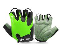 KONVINIT Guantes de Bicicleta Medio Dedo SBR Acolchado Absorción de Impactos Adecuado para Todos Los Deportes Verde M