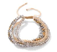 Konxi Pulseras Boho con Cuentas para Mujer Pulsera con Cuentas de Cristal Brazaletes Bohemias de Varias Capas Pulseras de Cristal de Varias Capas para Mujer (Amarillo Tierra)