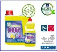 KONY ULTRA BAC LEMON .LAVAVAJILLAS MANUAL HIGIENIZANTE ULTRA CONCENTRADO .Lavavajillas manual concentrado Cumple la Norma UNE-EN 1276, efectivo contra la Salmonella typhi.Garrafa 4lt (1)