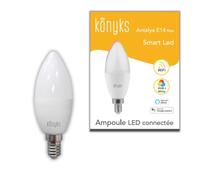 Konyks Antalya E14 Max Easy - Bombilla Wi-Fi, LED de bajo consumo, 16 colores RGB, E14, 4,5 W, de blanco frío a cálido, compatible con dispositivos de Inteligencia Artificial... [Clase energética