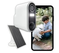 Konyks Camini Air 2 Solar - Cámara de vigilancia al Aire Libre inalámbrica WiFi con Panel Solar, notificaciones detección de Movimiento, visión Nocturna en Color, función de iluminación y Sirena