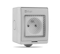 Konyks Pluviose FR - Enchufe exterior WiFi, impermeable IP55, compatible con Smartlife y Tuya, Amazon Alexa y Google Home
