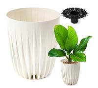 Konzept 11 Concept 11 Macetero Alto de 25 cm de Diámetro para Exteriores y Balcón con Inserto Blanco para Palmeras