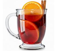 Konzept 11 - Juego de 6 vasos de té con asa, vasos de café de 400 ml XXL, vasos para latte macchiato, copas de cóctel, perfectos para té, café, vino caliente, capuchino, transparente, apto para