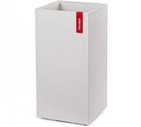 KONZEPT Gran maceta alta de aspecto hormigón con ruedas y drenaje - 28,6 x 28,6 x 59,4 cm - Para interior y exterior - Beige