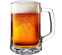 KONZEPT Juego de 4 jarras de cerveza de 0,5 litros, con asa, vaso de cerveza pesado con base reforzada, apta para lavavajillas