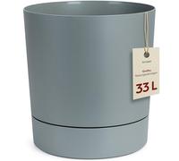 KONZEPT Maceta con bandeja 38 cm - gran macetero de plástico para plantas de interior, moderno y resistente a la intemperie, para interior y exterior, color menta