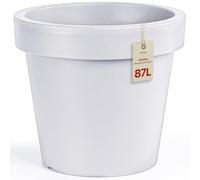KONZEPT Macetero de 58 cm de diámetro, altura de 52 cm - Macetero grande exterior 87 L en forma cónica, macetero exterior robusto y estable de plástico, resistente a los rayos UV y a las heladas, para