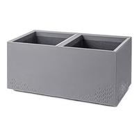 KONZEPT Macetero grande con ruedas, 40 × 80 × 40 cm, gris en aspecto de hormigón, de material 100% reciclado, para uso en interiores y exteriores, ideal para jardín, balcón y terraza