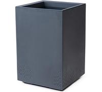 KONZEPT Macetero grande y alto con ruedas, 40 x 40 x 60 cm, para interior y exterior, cuadrado, antracita en aspecto de hormigón, de plástico, móvil, ideal para jardín, terraza, balcón y salas de