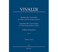 Konzert f r Violine, Streicher und Basso continuo `L'Estro Armonico Nr. 3` (RV 310) - Concerto for Violin, Strings and Basso continuo `L'Estro ... (RV 310) - op. 3/3 / G-Dur/G major/Sol majeur
